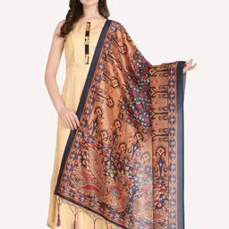 Kaizen TEXO FAB Ethnic Motifs Printed Kalamkari Dupatta-picture-10