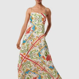 Forever New Floral Print Smocked Fit & Flare Maxi Dress-image-46
