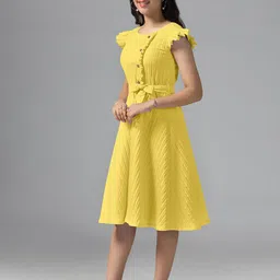OMPAX Flutter Sleeve Fit & Flare Dress image 4