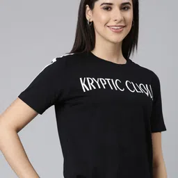 Kryptic Women Typography Printed Round Neck Pure Cotton T-shirt-picture-16