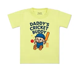 arvesa Daddy Cricket Buddy Printed Kids Tshirt-picture-4