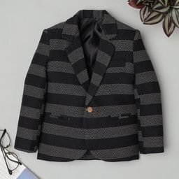 Ridokidz Boys Striped Single Breasted Blazer-image-47