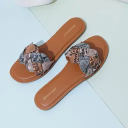 KNEETOES Women Printed Open Toe Flats-image-12