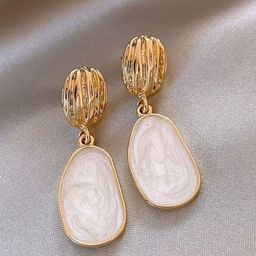 MEENAZ KoreanGold-Plated Artificial Stones Contemporary Shaped Drop Earrings-image-77