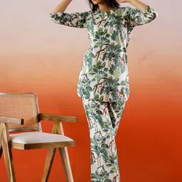 FLAVIA CREATION Floral Printed Pure Cotton Tunic with Trousers-picture-45