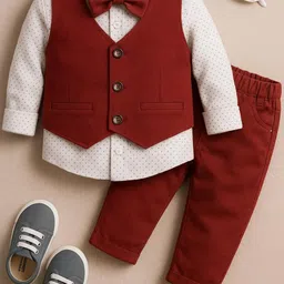 STINITY Maroon Cotton Blend Clothing Set-28