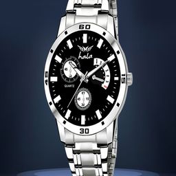 Hala Men Aluminium Dial & Stainless Steel Straps Analogue Watch Hala-8185-Black-27