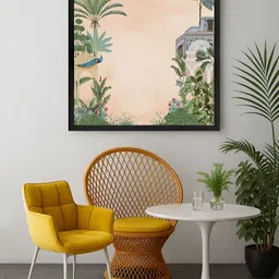 999Store Beige & Green 1 Piece Traditional Indian Garden Canvas Wall Art-image-53