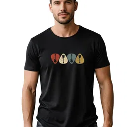 PULP Unisex Guitar Printed Cotton Blend Regular T-shirt-picture-0