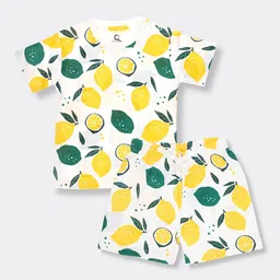 Orange Sugar Unisex Kids Printed T-shirt with Shorts-image-31