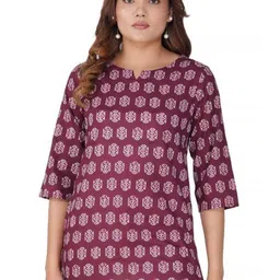 30 Looks Ethnic Motifs Printed Notch Neck Pure Cotton Kurti-picture-36