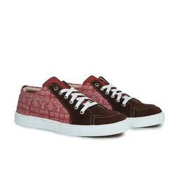 KobSook Men Woven Design Suede Sneakers-image-92