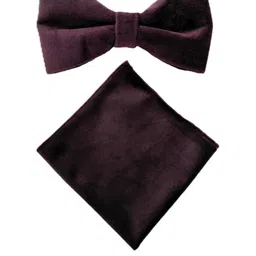 VOICI Burgundy Microfiber Solid Bow Tie-image-97