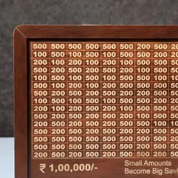 DALUCI Brown Money Saving Box with Counting Target Coin Bank Curio Showpiece-36