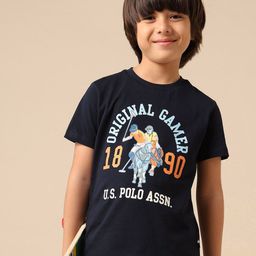 u.s. polo assn. kids Uspa Kids Boys Pure Cotton Graphic Brand Printed T-shirt-picture-6