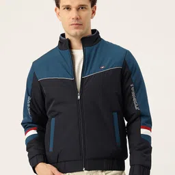 Monte Carlo Colourblocked Mock Collar Bomber Jacket-picture-47