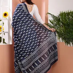 Bunkraft Woven Design Block Print Dupatta image 5