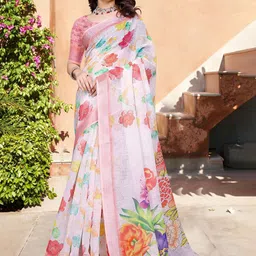 Kalista Floral Zari Pure Cotton Saree-image-68