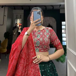 Aika Printed Ready to Wear Lehenga & Unstitched Blouse With Dupatta image 2