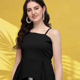 DressBerry Checked One Shoulder Scuba Tank Crop Top-picture-7