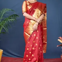 SAADHVI Floral Zari Pure Silk Designer Kanjeevaram Saree-image-21
