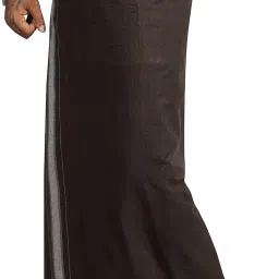 Prakasam Cotton Men's Kerala Style Thalapathi border Coffee Brown Colour Flexi Size Welcro Readymade with pocket Solid Men Dhoti-picture-13