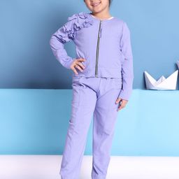 Baawri Girls Round Neck Pure Cotton Top With Trousers-image-73