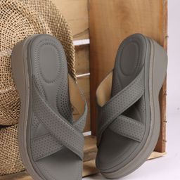 Kliev Paris Women Casual Cross Strap Wedge Heels-image-60