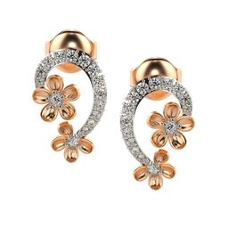 VALANOVA Women 14K Rose Gold Earrings Diamond 1.65 gm-image-48