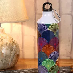 PENTADECO White & Red Single Aluminium Printed Single Wall Vacuum Water Bottle-7