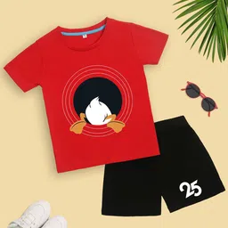 YK Disney Boys Printed Round Neck Pure Cotton T-shirt With Shorts-image-83