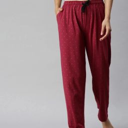 Pure Cotton Mid rise relaxed fit lounge pant with side pocket Women Pyjama-image-92