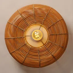HABERE INDIA Brown & Beige Textured Wood Abstract Shaped Wall Lamp-3