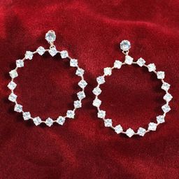 DressBerry Artificial Stones Studded Circular Shaped Hoop Earrings-16