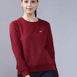 REYA Women Solid Cotton Pullover Sweatshirt-image-20