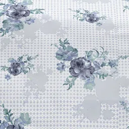 Ariana Grey & White Printed Cotton 210 TC King Bedsheet Set 2.70 m x 2.25 m-image-83