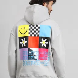 GRIFFEL Men Graphic Printed Hood Fleece Pullover Sweatshirt-image-14