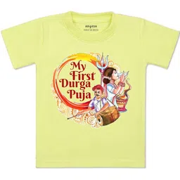 arvesa My First Durga PujaPrinted Kids Tshirt-picture-18