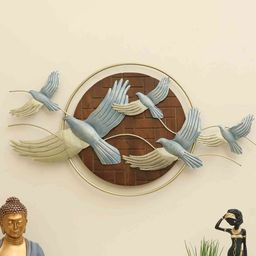 vedas Mystical India Brown & Grey W-Bailey Flying Bird Wall Decor-picture-0