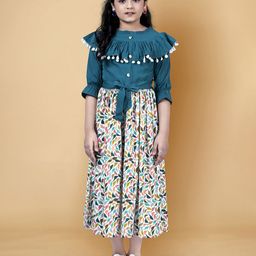 YK Print Crepe Fit & Flare Midi Dress-image-36