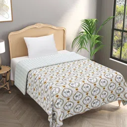 Gulaab Jaipur Grey & White Ethnic Motifs 150 GSM Single Bed Dohar-image-8