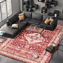 obeetee Red Wool Floral 4 x 6 Feet Hand Tufted Carpet-picture-33