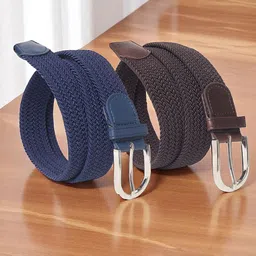 Killer Unisex Set of 2 Braided Stretchable Canvas Belts-picture-20