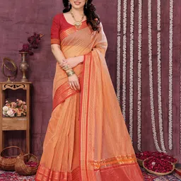 Sidhidata Woven Design Zari Silk Fusion Kota Saree-image-51
