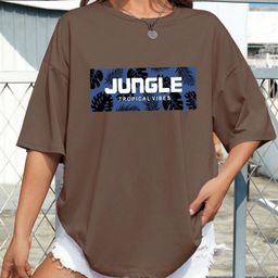 SZN Women Typography Printed Round Neck Cotton Oversized T-shirt-image-104