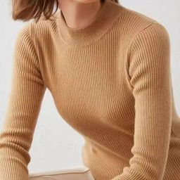 StyleCast Women Mock Collar Ribbed Pullover-image-14