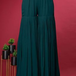 PARROT CREATION Floral Embroidered Sequinned Georgette Kurti With Sharara And Dupatta image 3