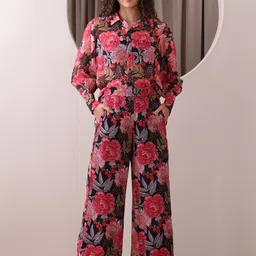 PURVAJA Printed Shirt Collar Neck Shirt With Trousers Co-Ords-picture-46