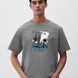 MISCHIEF MONKEY Men Graphic Printed Round Neck Pure Cotton Relaxed Fit T-shirt-picture-44