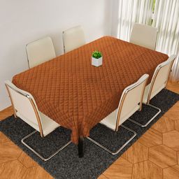Aura Brown Geometric Printed Anti-Skid 6-Seater Table Cover-image-20